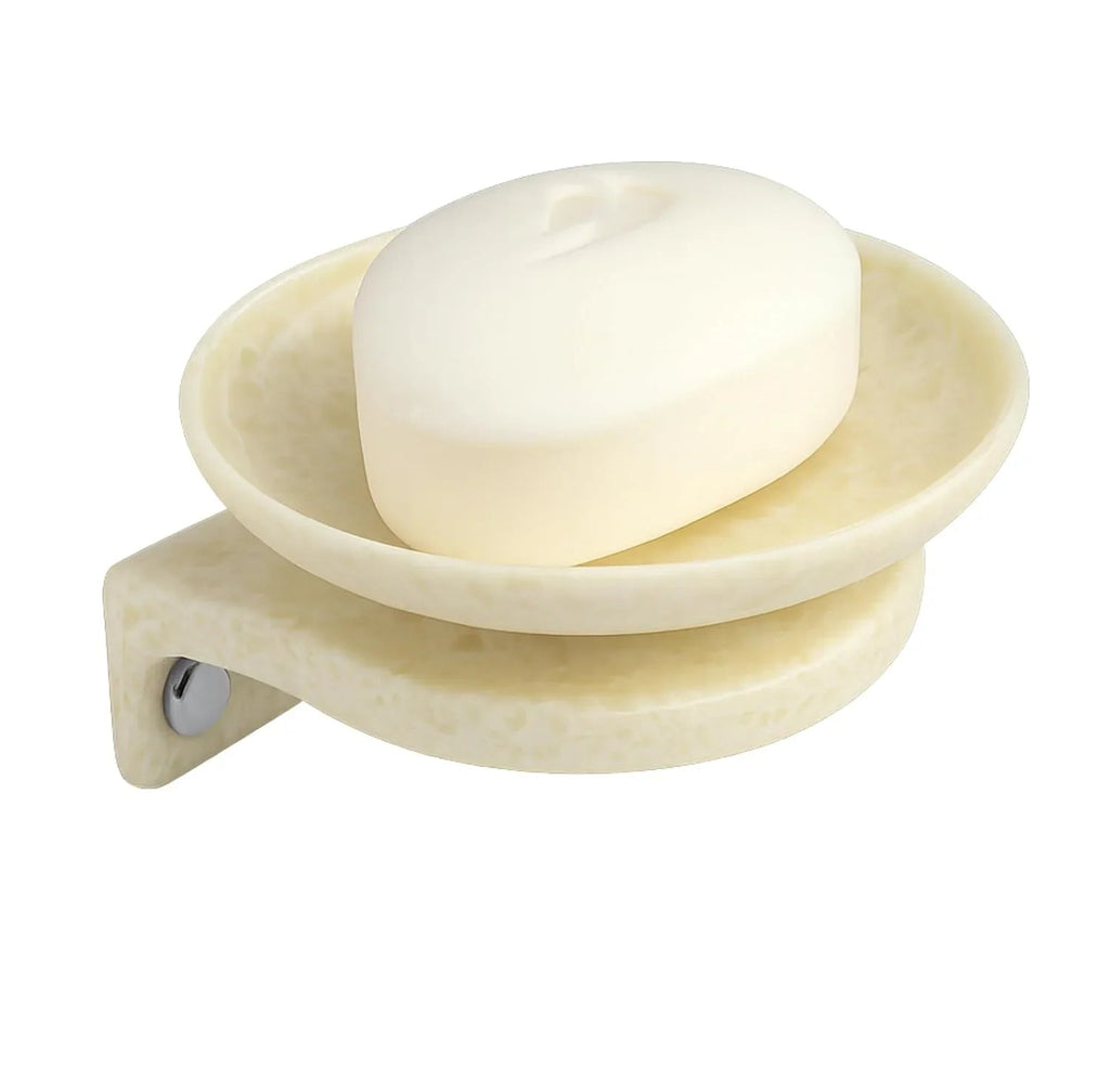 Ivory Soap Dish Unbreakable ABS Round Ceramic Finish (RM-121)