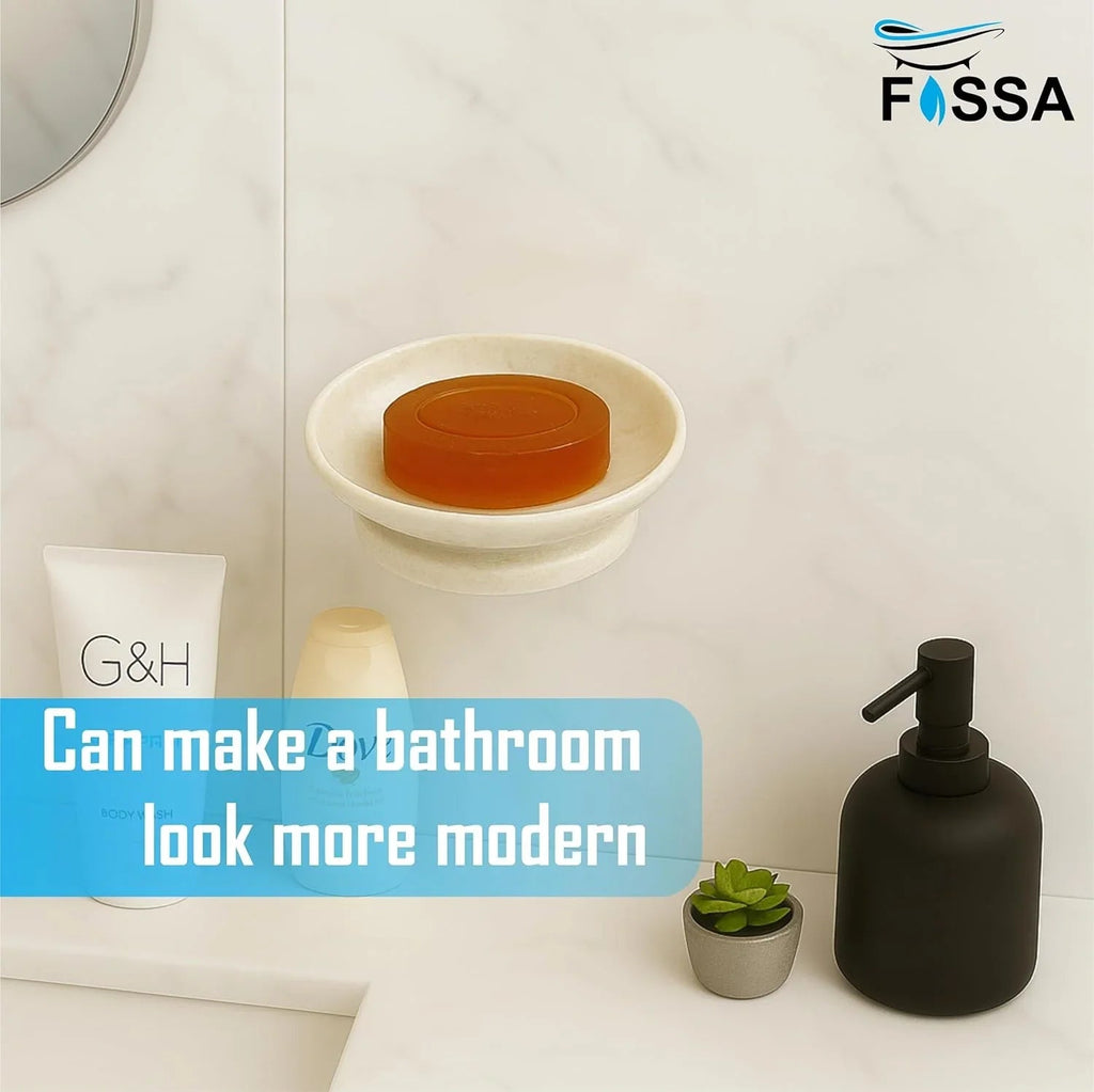 Ivory Soap Dish Unbreakable ABS Round Ceramic Finish (RM-121)