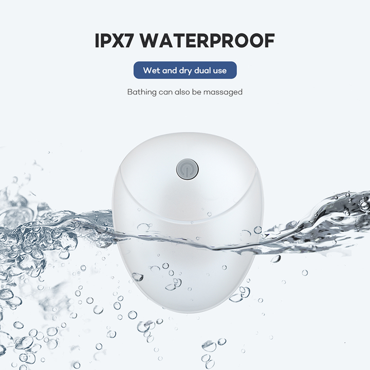 NNEDSZ Silver Mini Electric Head Massager - Portable 3D Massage Device, Waterproof, Multifunctional Relaxation & Pet Care, Rechargeable, 6 Techniques & 3 Modes, Compact Design